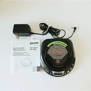 Black Portable CD Player with AC Adapter